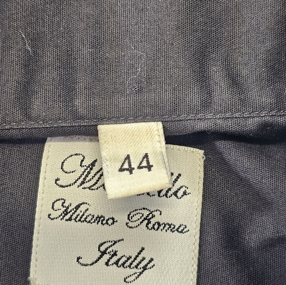 Women's 44 Marcello Italy Black Cotton blend collared dress shirt blouse top - Picture 9 of 10